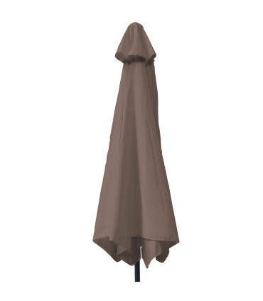 Parasol taupe ouverture à manivelle 200x300cm