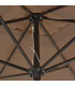 Parasol taupe ouverture à manivelle 200x300cm
