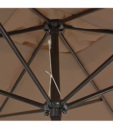 Parasol taupe ouverture à manivelle 200x300cm