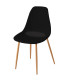 Chaise bois et plastique noir 45x48x85cm