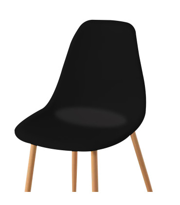 Chaise bois et plastique noir 45x48x85cm