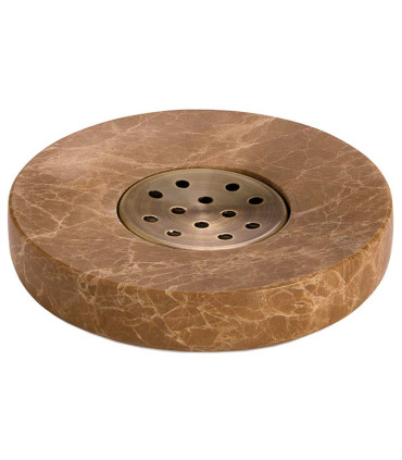 Porte savon marbre brun 11x11x2cm
