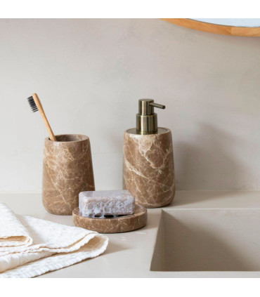 Porte savon marbre brun 11x11x2cm