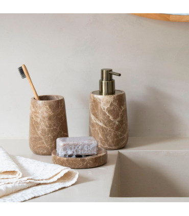 Toothbrush holder travertin 7.5x7.5x11cm