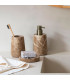 Distributeur de savon en marbre brun 8x8x16.5cm