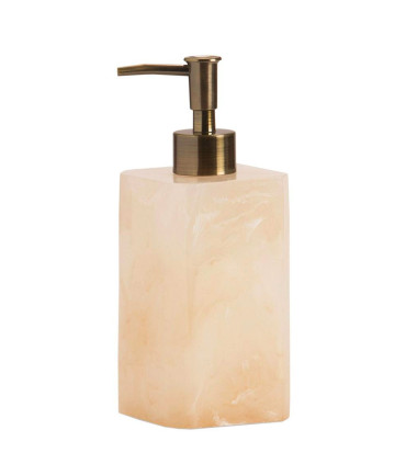 Distributeur de savon en résine effet nacre 7.5x7.5x19cm