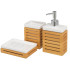 Bathroom Set - Black plastic and Bamboo