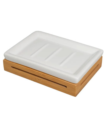 Bathroom Set - Black plastic and Bamboo