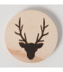Set de 3 dessous de verres ronds en hêtre motifs cerfs 10x10x1cm