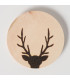 Set de 3 dessous de verres ronds en hêtre motifs cerfs 10x10x1cm