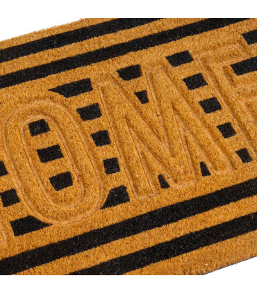 Paillasson coco rayures noires home 60x40x1.5cm
