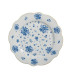 Assiette à dessert en porcelaine blanche motif fleuri bleu 20x20x2cm