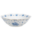 Assiette creuse en porcelaine blanche motif fleuri bleu 15x15x5cm
