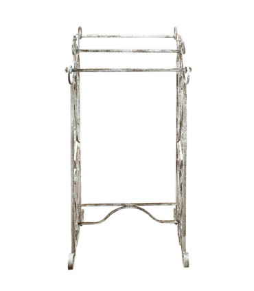 Porte serviette sur pied en métal blanc 48x36x89cm