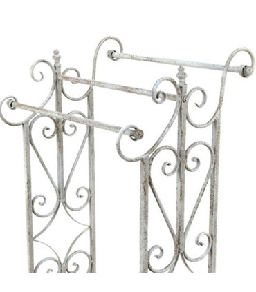 Porte serviette sur pied en métal blanc 48x36x89cm