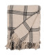Plaid 100% coton beige à rayures 125x150cm