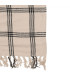 Plaid 100% coton beige à rayures 125x150cm