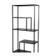 Étagère bibliothèque métal noir 6 niveaux 70x30x170cm