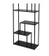 Étagère bibliothèque métal noir 6 niveaux 70x30x170cm