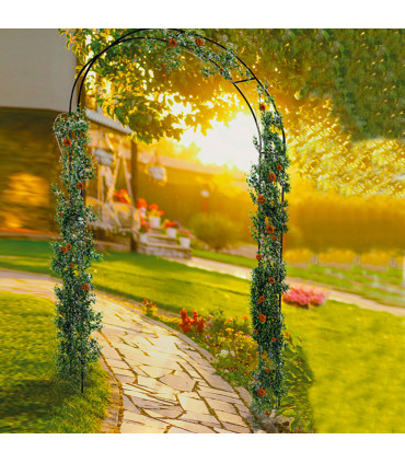 Arche de jardin en métal vert 37x140x240cm