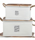 Set de 3 malles en métal blanc et bois 60x38x33cm