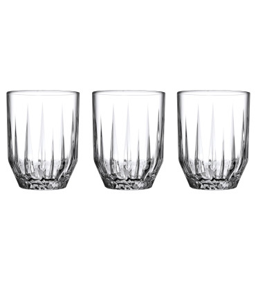 Set de 3 verres à eau en verre transparent 25cl