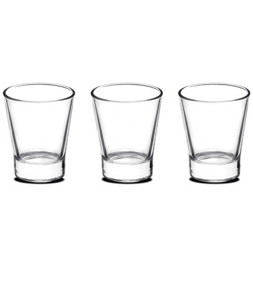 Set de 3 tasses à café en verre 8.5cl