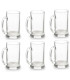 Set de 6 chopes à bière en verre avec poignées 650ml