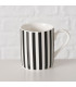 Tasse à café en céramique rayures noires et blanches 8.5x5.8x6cm