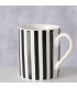 Tasse à café en céramique rayures noires et blanches 8.5x5.8x6cm