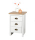 Table de chevet bois et blanc 3 tiroirs 40x38x60cm
