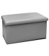 Pouf coffre de rangement gris 76x38x38cm