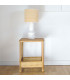 Table de chevet bois et rotin 41x30.5x50.5cm