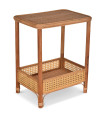 Table de chevet bois et rotin 41x30.5x50.5cm