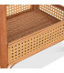 Table de chevet bois et rotin 41x30.5x50.5cm