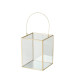 Set de 2 lanternes en métal doré et verre 14x14x19cm