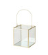 Set de 2 lanternes en métal doré et verre 14x14x19cm