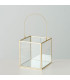 Set de 2 lanternes en métal doré et verre 14x14x19cm