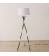 Lampadaire trépied métal noir et abat-jour blanc 44x44x158cm