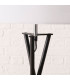 Lampadaire trépied métal noir et abat-jour blanc 44x44x158cm