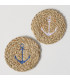 Set de 2 dessous de verres en jute tressé ancres 11.5x11.5x0.5cm