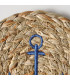 Set de 2 dessous de verres en jute tressé ancres 11.5x11.5x0.5cm