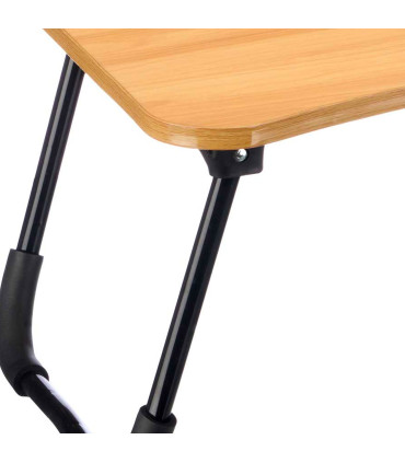 Plateau de lit en bois et métal noir pour ordinateur portable 60x40x26cm