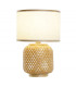 Lampe à poser bambou et abat-jour beige 25x25x40cm