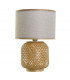Lampe à poser bambou et abat-jour beige 25x25x40cm