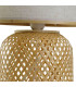 Lampe à poser bambou et abat-jour beige 25x25x40cm