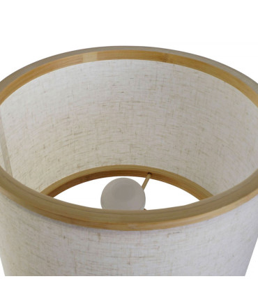 Lampe à poser bambou et abat-jour beige 25x25x40cm