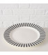 Assiette à dessert en céramique blanche et noire diamètre 20cm