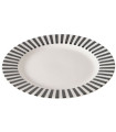 Assiette à dessert en céramique blanche et noire diamètre 20cm