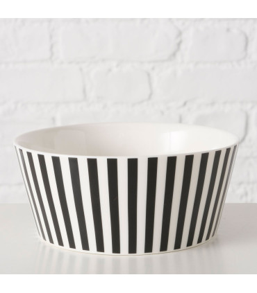 Bol en céramique blanche et noire 14.5x14.5x6cm